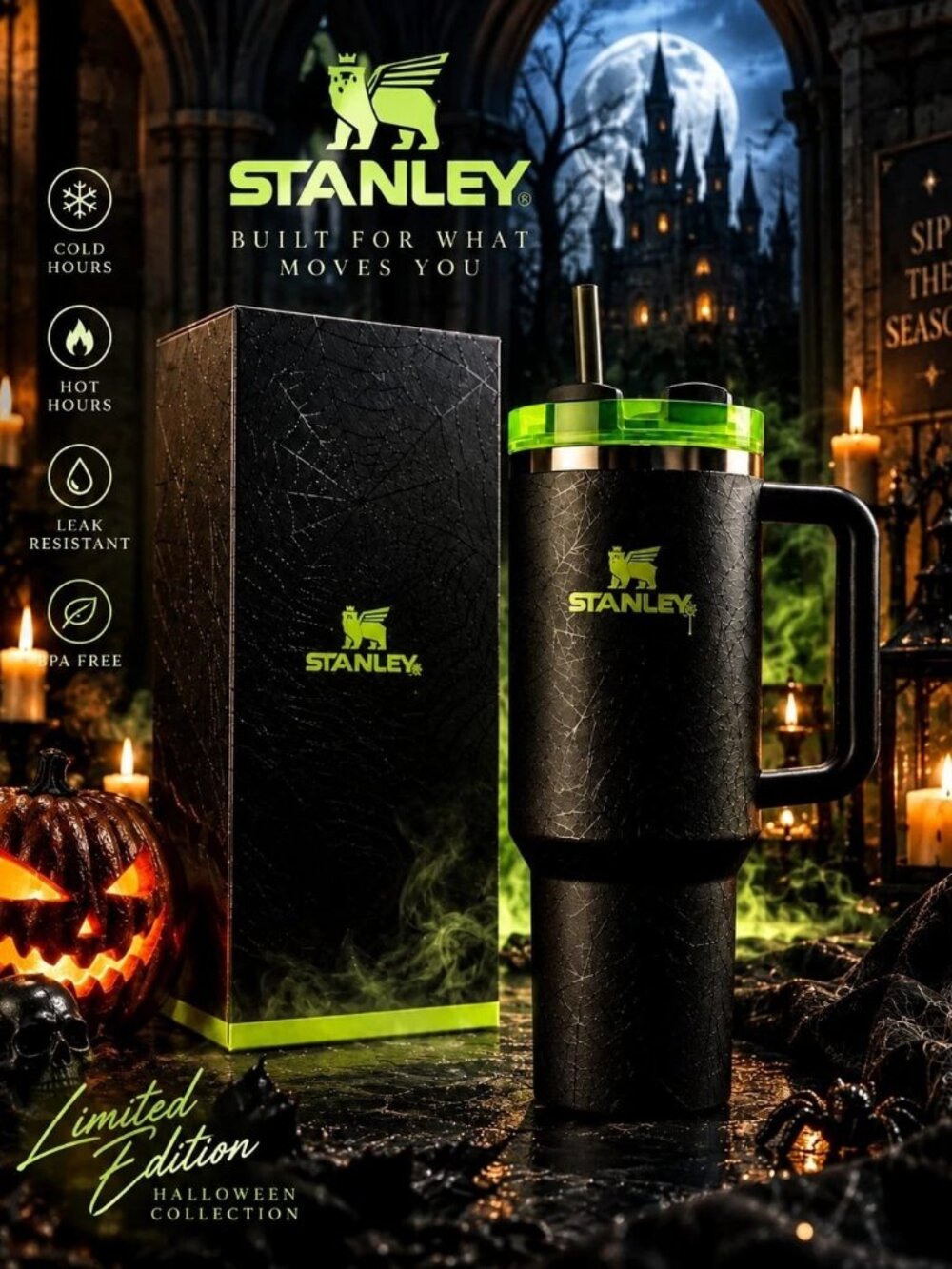 Stanley HALLOWEEN WEB GLOW H2.0 40oz Tumbler Limited Edition